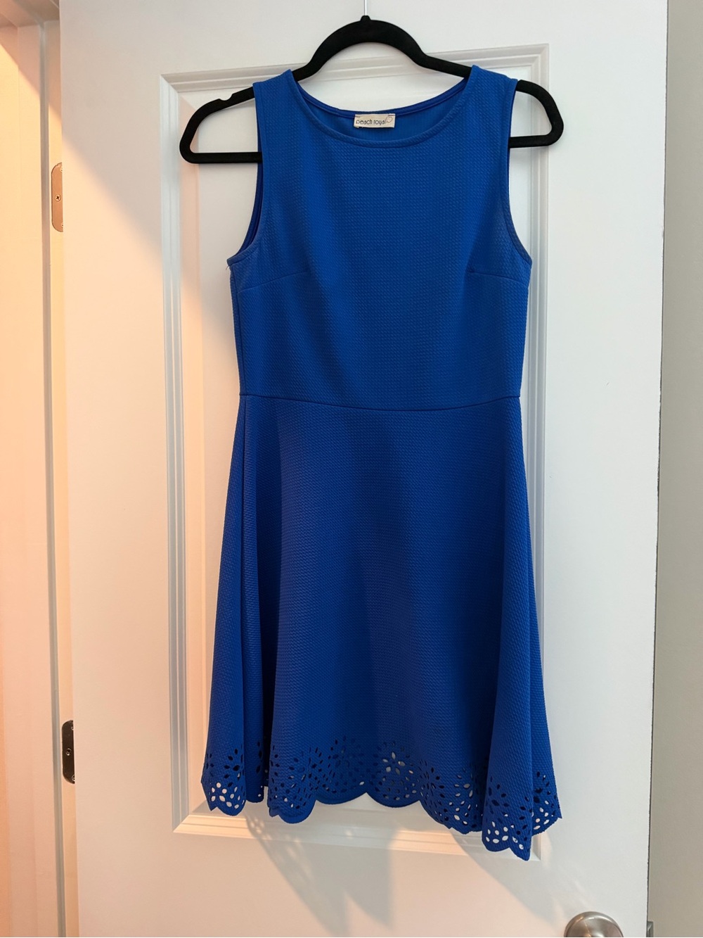 Gymboree Royal Blue Sleeveless A-Line Dress with Laser-Cut Hem